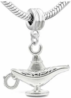 Sexy Sparkles Aladdin Genie's Make a Wish Lamp Charm Dangle for snake Chain charm Bracelet