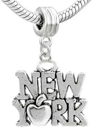 Sexy Sparkles European New York Bead Charm Spacer Bead for Snake Chain Charm Bracelet