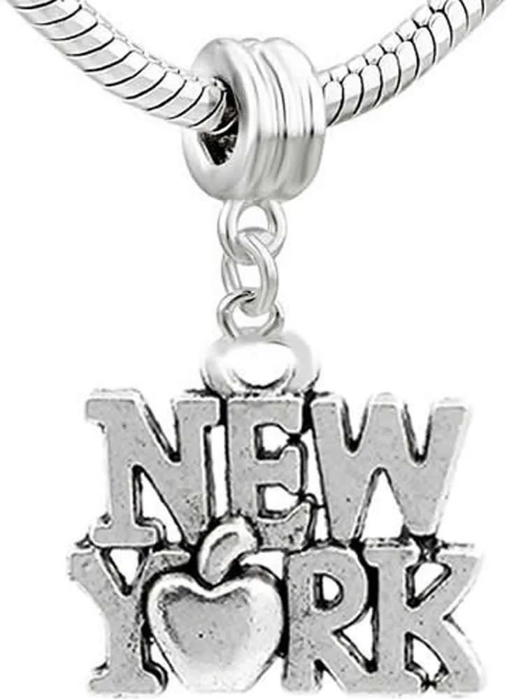 Sexy Sparkles European New York Bead Charm Spacer Bead for Snake Chain Charm Bracelet
