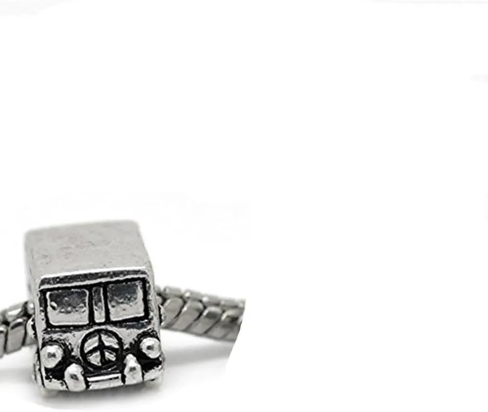 Sexy Sparkles European Peace Volkswagon Van Bead Charm Spacer for Snake Chain Charm Bracelet