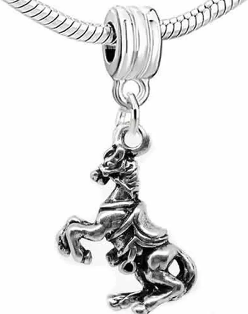 Sexy Sparkles Horse 3D Dangle Charm Bead For Snake Chain Charm Bracelet