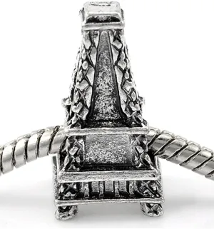 Sexy Sparkles Paris Eiffel Tower Charm Bead for European Snake Chain Charm Bracelet