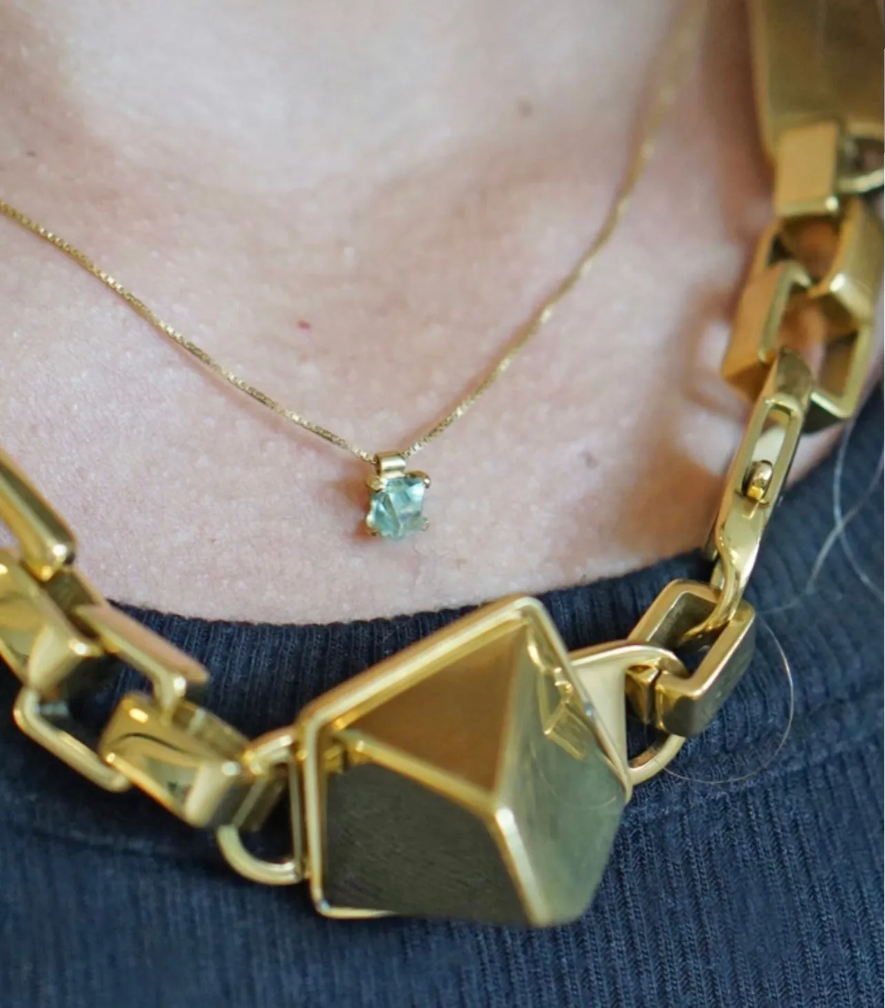 Sägen Prisma aqua golden necklace