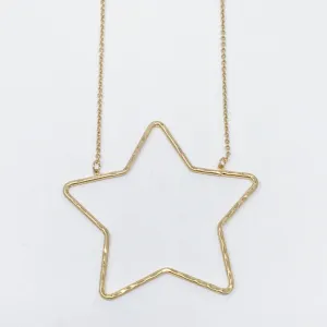 Shine Baby Girl Large Open Star Long Necklace