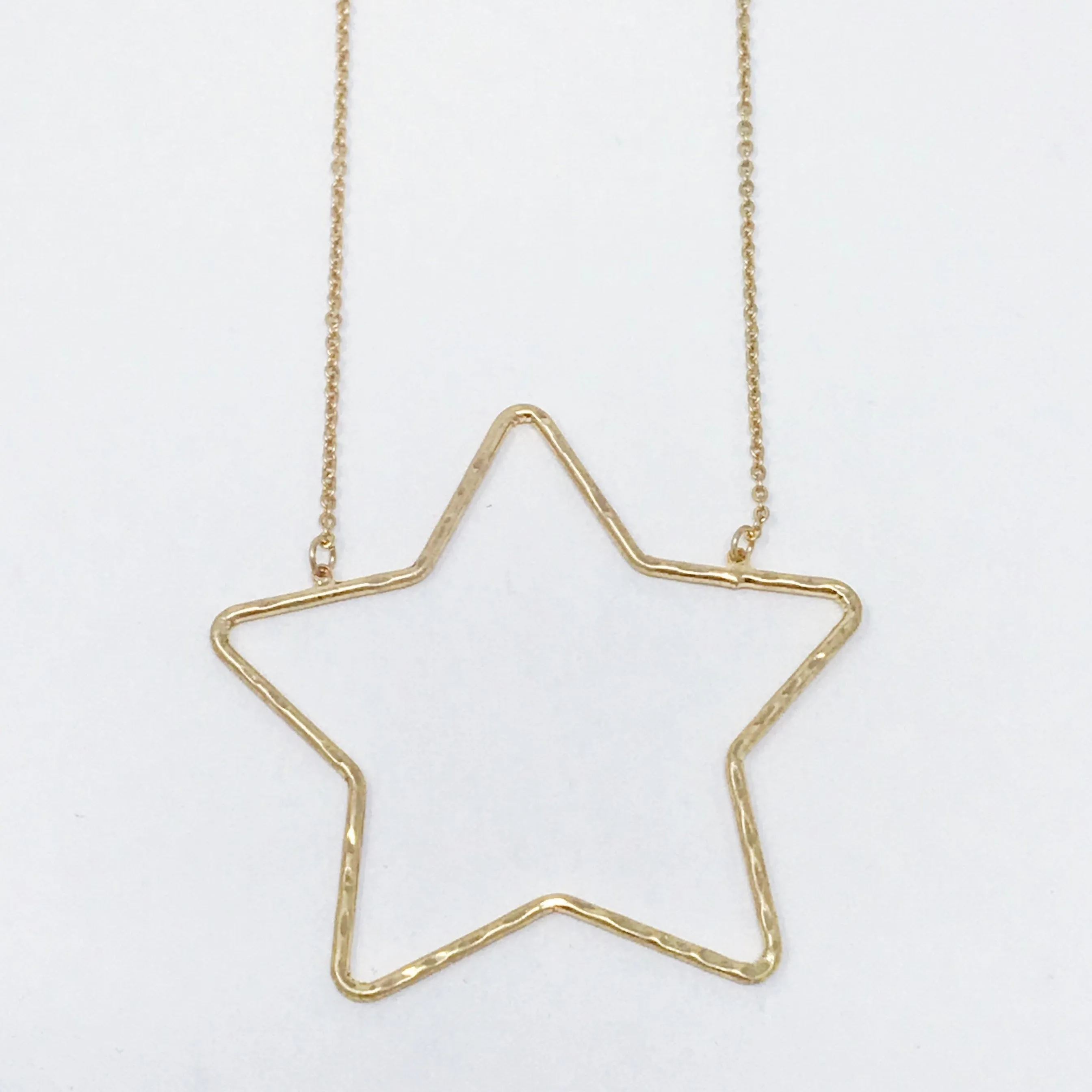 Shine Baby Girl Large Open Star Long Necklace