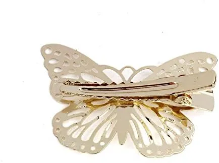 Shiny Golden Butterfly Hair Clip Headband Hair Accessories Headpiece Hair Accessories (Gold, One Size)