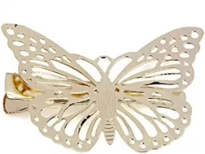 Shiny Golden Butterfly Hair Clip Headband Hair Accessories Headpiece Hair Accessories (Gold, One Size)