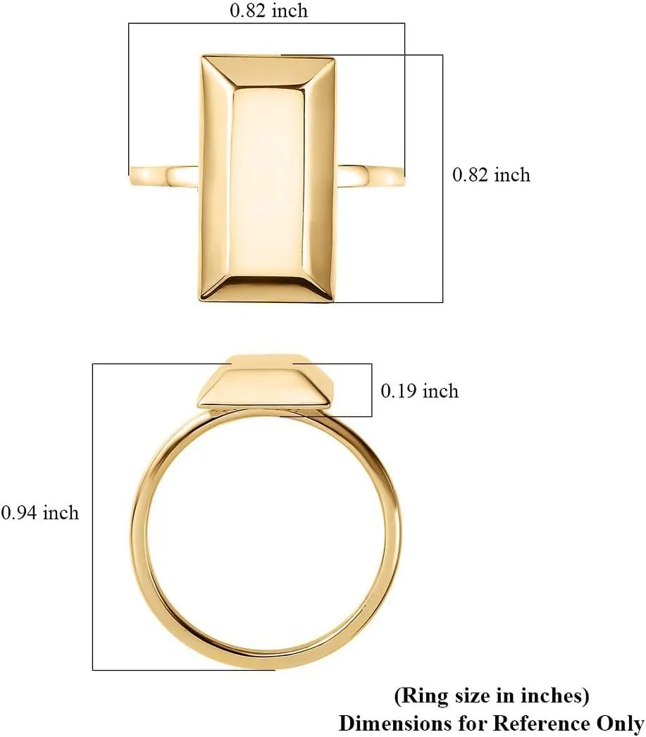 Shop LC LUXURO 10K Yellow Gold Bar Ring - Solid Gold Rings for Women - Wedding Gold Jewelry Birthday Gifts for Women 1.75 Grams