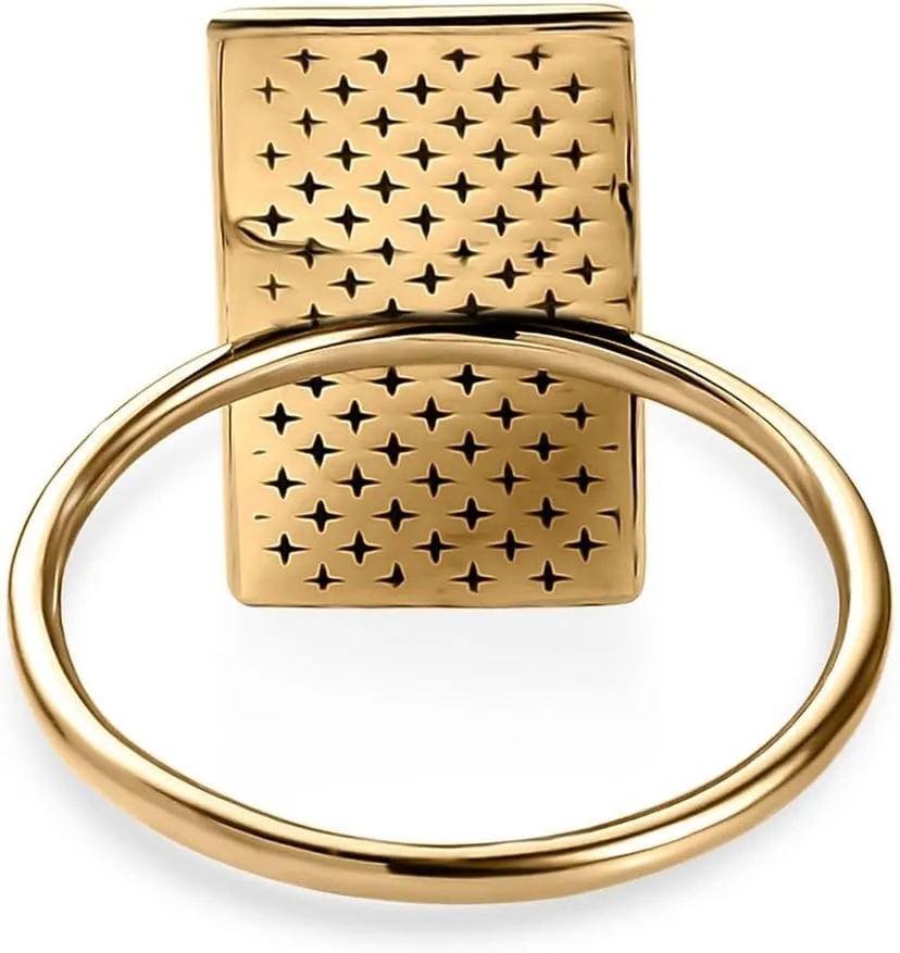 Shop LC LUXURO 10K Yellow Gold Bar Ring - Solid Gold Rings for Women - Wedding Gold Jewelry Birthday Gifts for Women 1.75 Grams