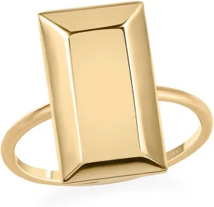 Shop LC LUXURO 10K Yellow Gold Bar Ring - Solid Gold Rings for Women - Wedding Gold Jewelry Birthday Gifts for Women 1.75 Grams