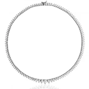 Silver & Co Graduated Pear Cubic Zirconia Necklace SNG0014