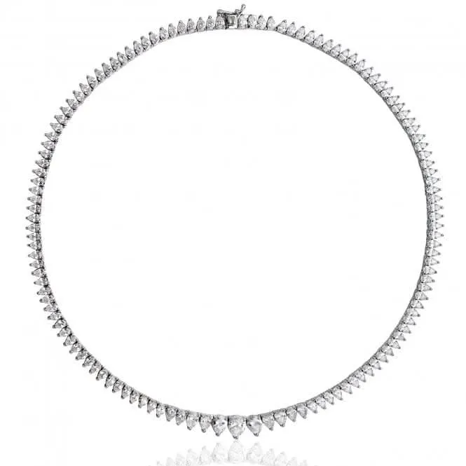 Silver & Co Graduated Pear Cubic Zirconia Necklace SNG0014