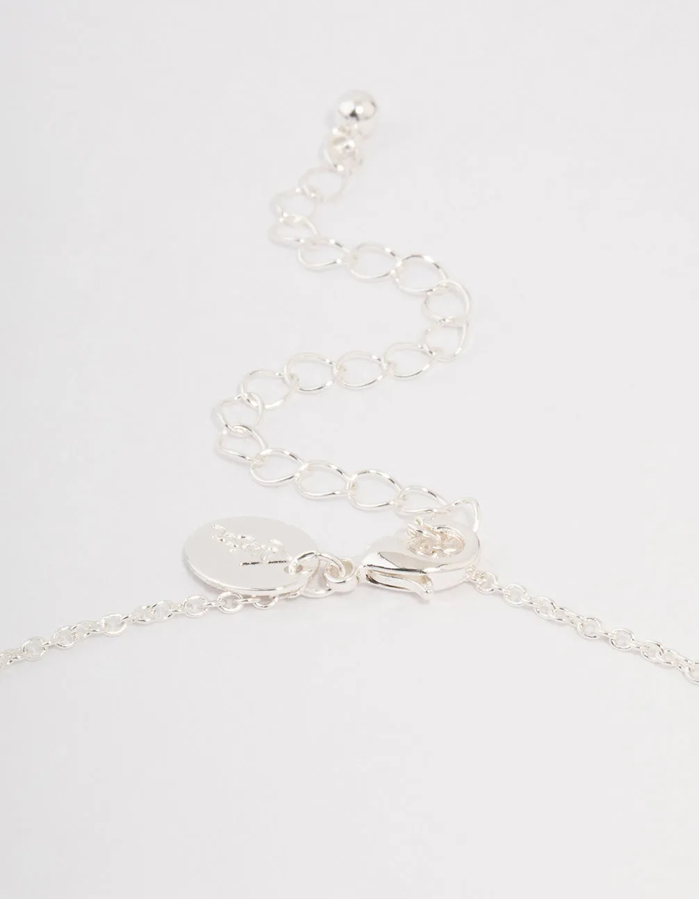 Silver Bunny Ear Pendant Necklace