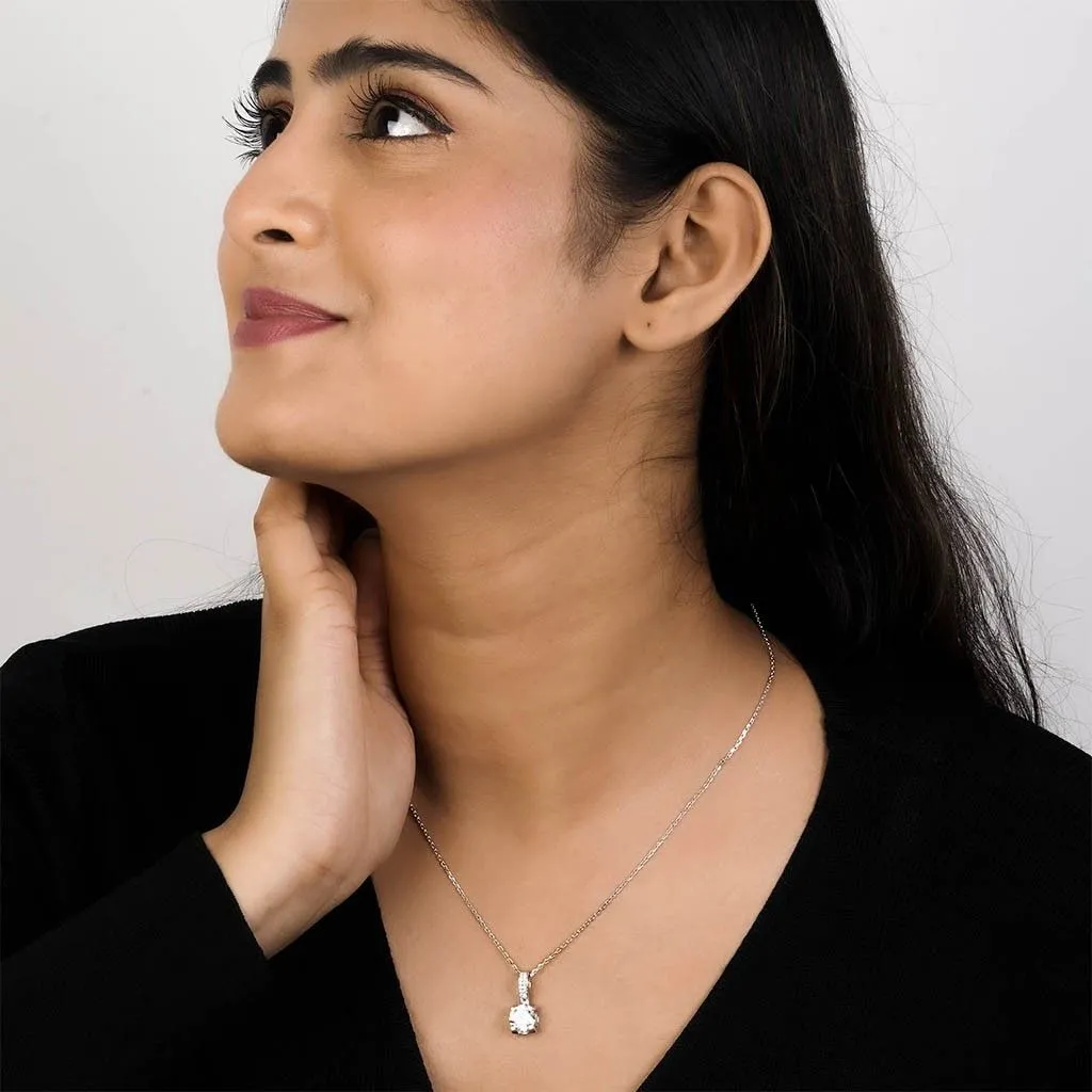 Silver Classic Pendant For Women's