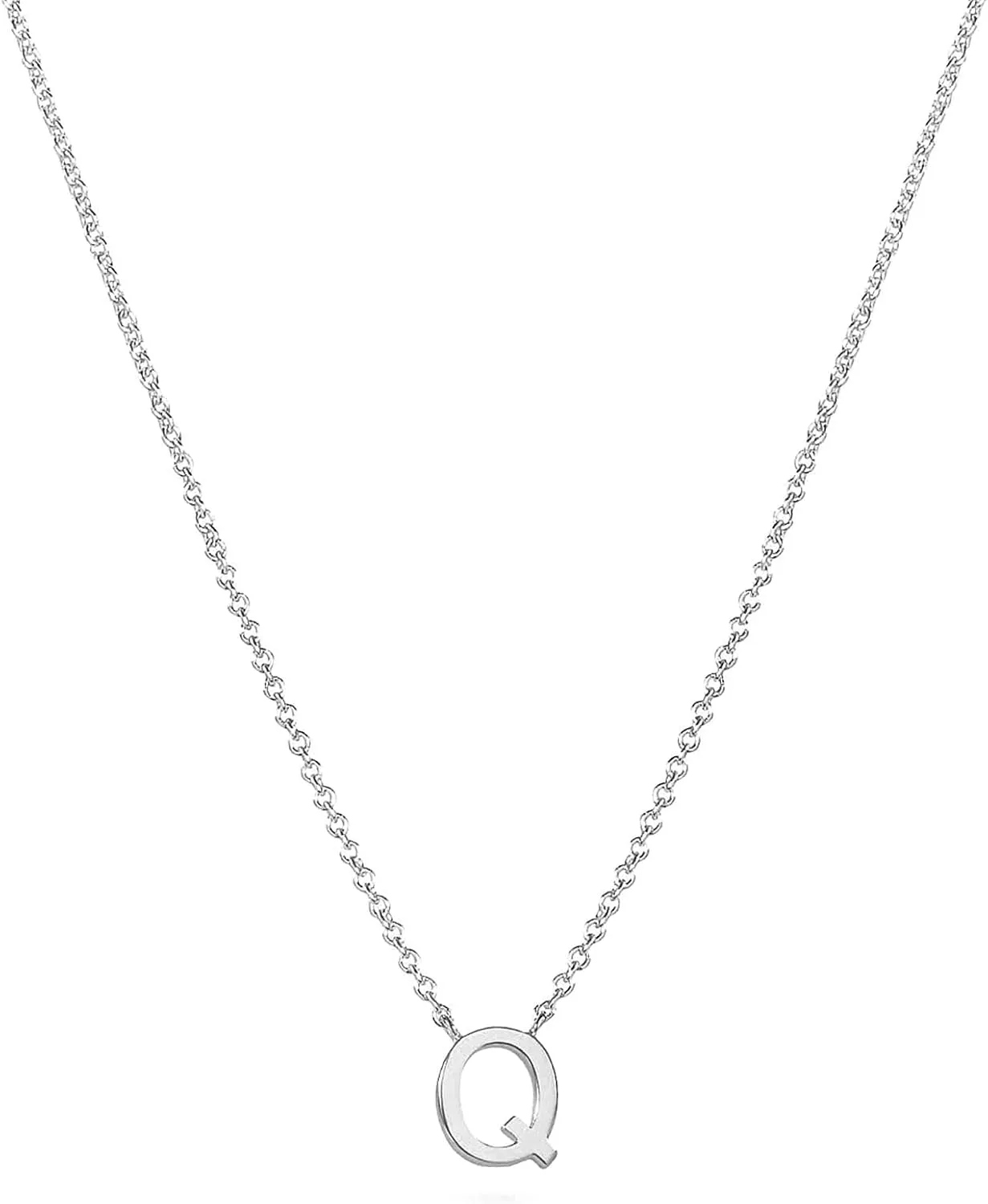 Silver Initial Necklaces for Women,Dainty Silver Letter Necklace Simple Name Silver Pendant Necklaces Cute Choker Necklaces for Women Trendy Aesthetic Stuff Gifts Silver Jewelry