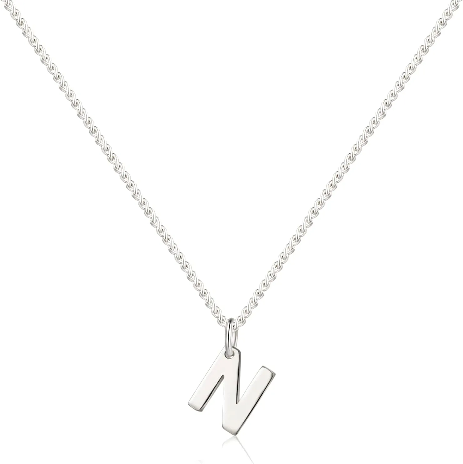 Silver Letter Necklace for Women Dainty Silver Initial Necklaces for Women Trendy Initial Choker Necklaces Minimalist Silver Necklace for Women