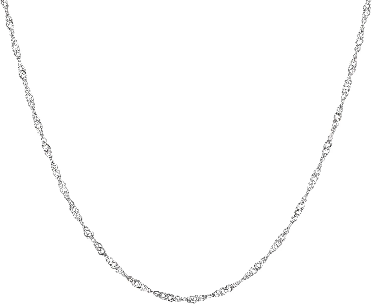 Silver necklace for women, Sterling Silver necklaces, Silver Plated Herringbone Box Curb Adjustable Link Chain Necklaces for Women Gift
