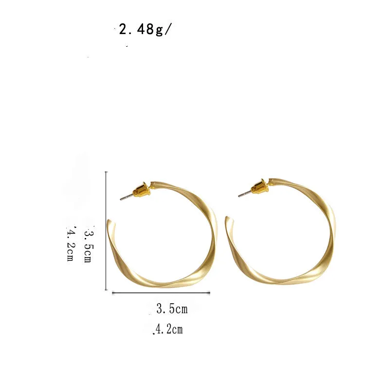 Silver Needle Wind Earring Simple Geometric C-shaped Earrings