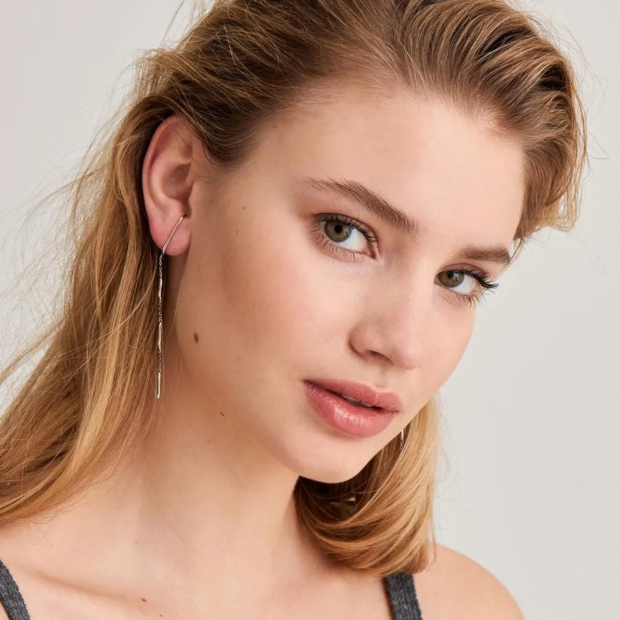 Silver Slinky Drop Earrings