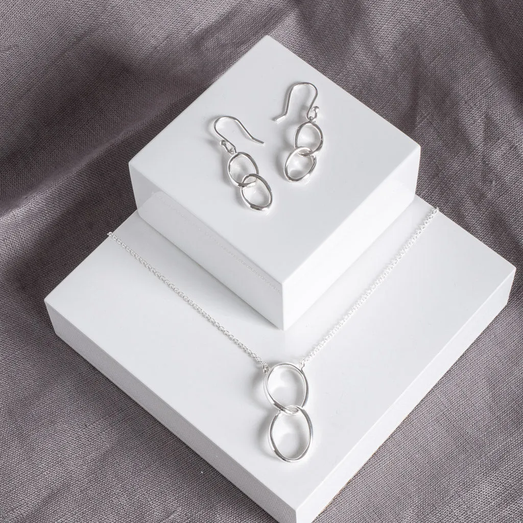 Simone Double Oval Drop Earrings