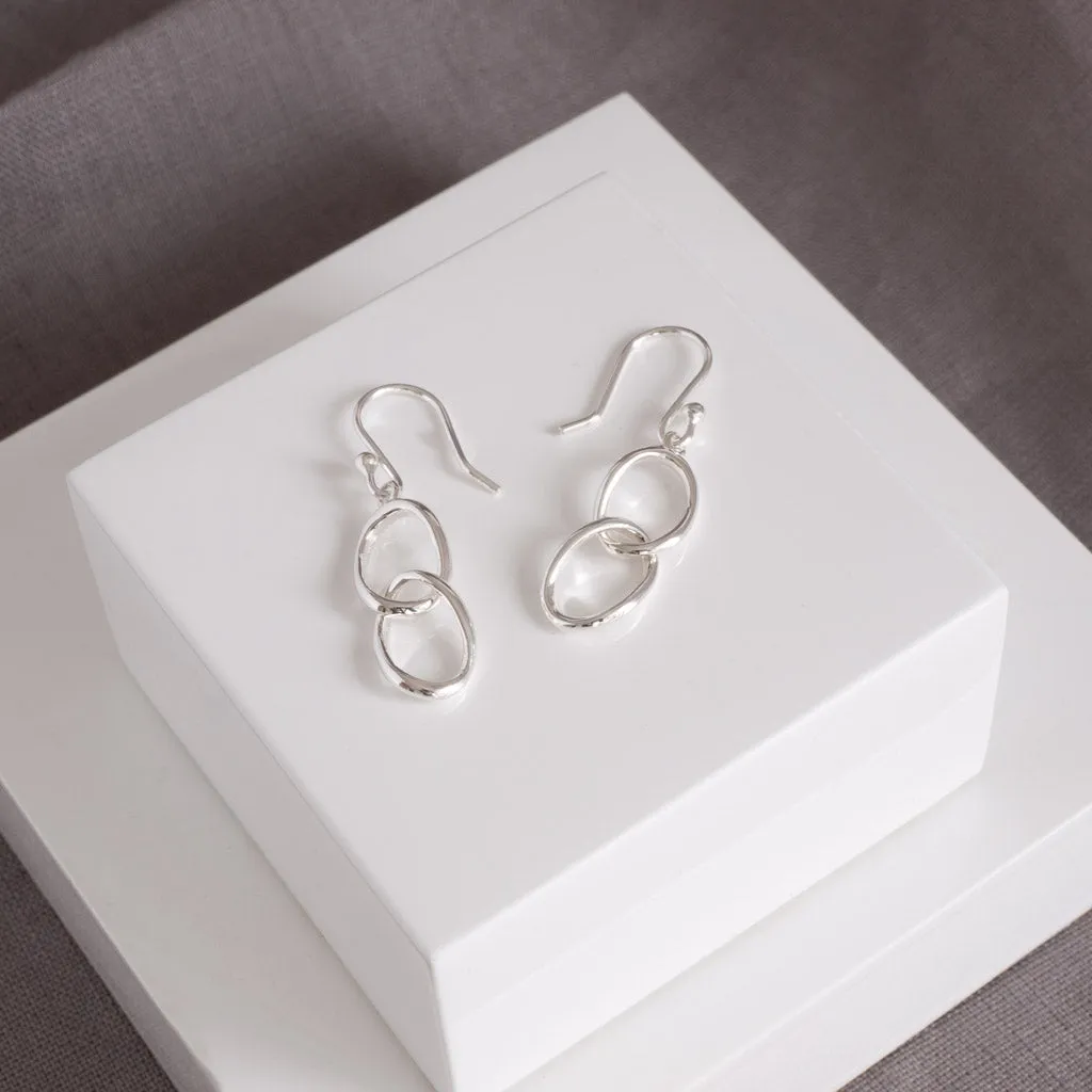 Simone Double Oval Drop Earrings