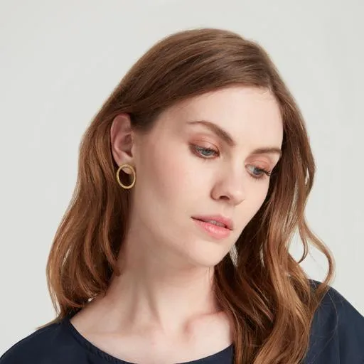 Simple Circle Earrings in Brass