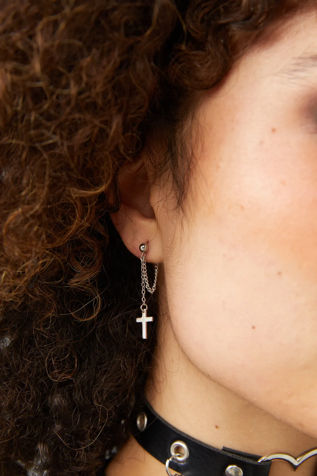 Simple Cross Chain Earrings
