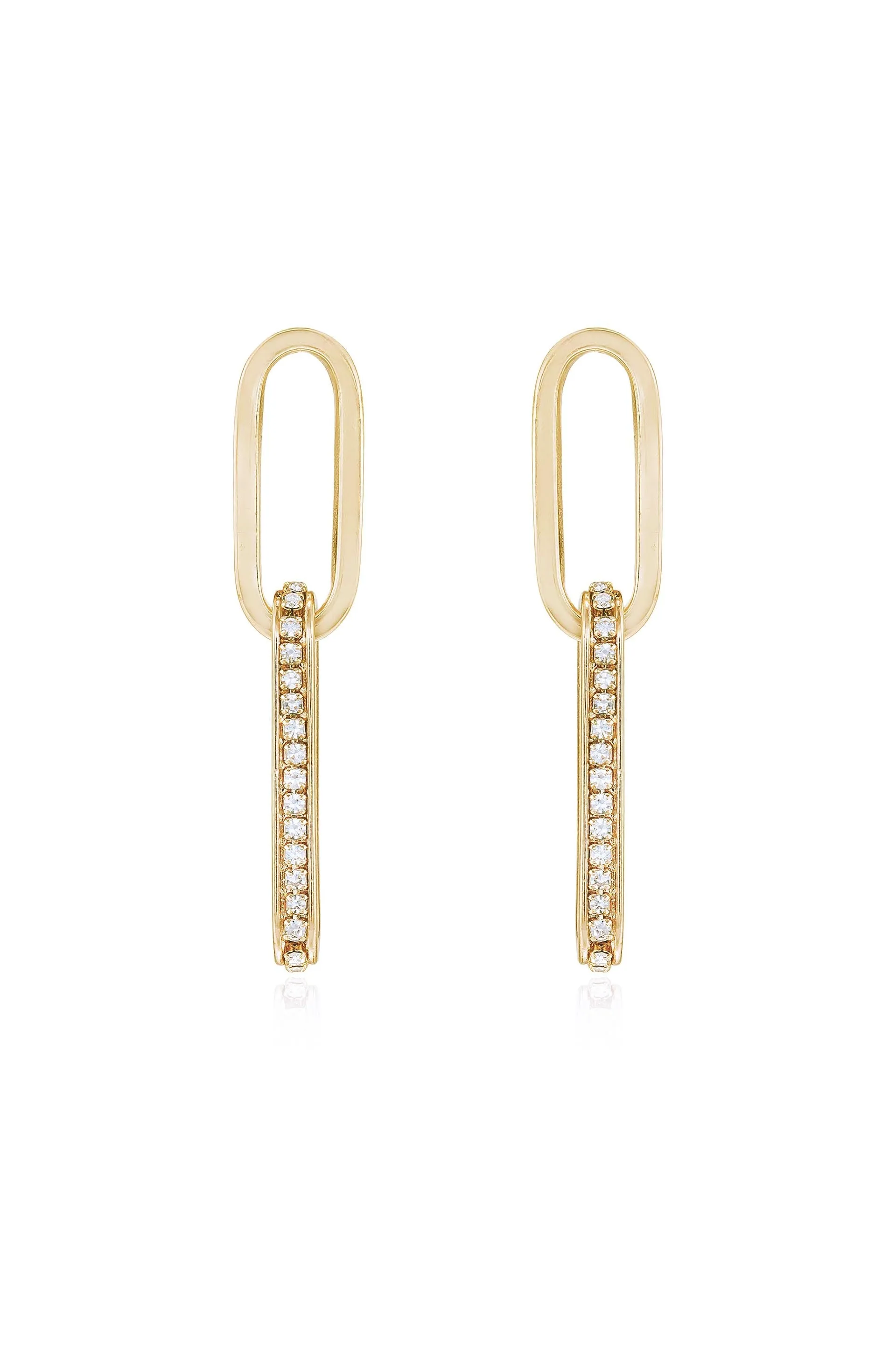 Simple Crystal Link Earrings