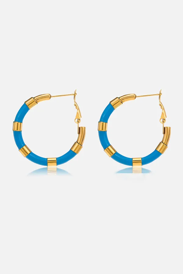 Simple Geometric Color Circle Earrings