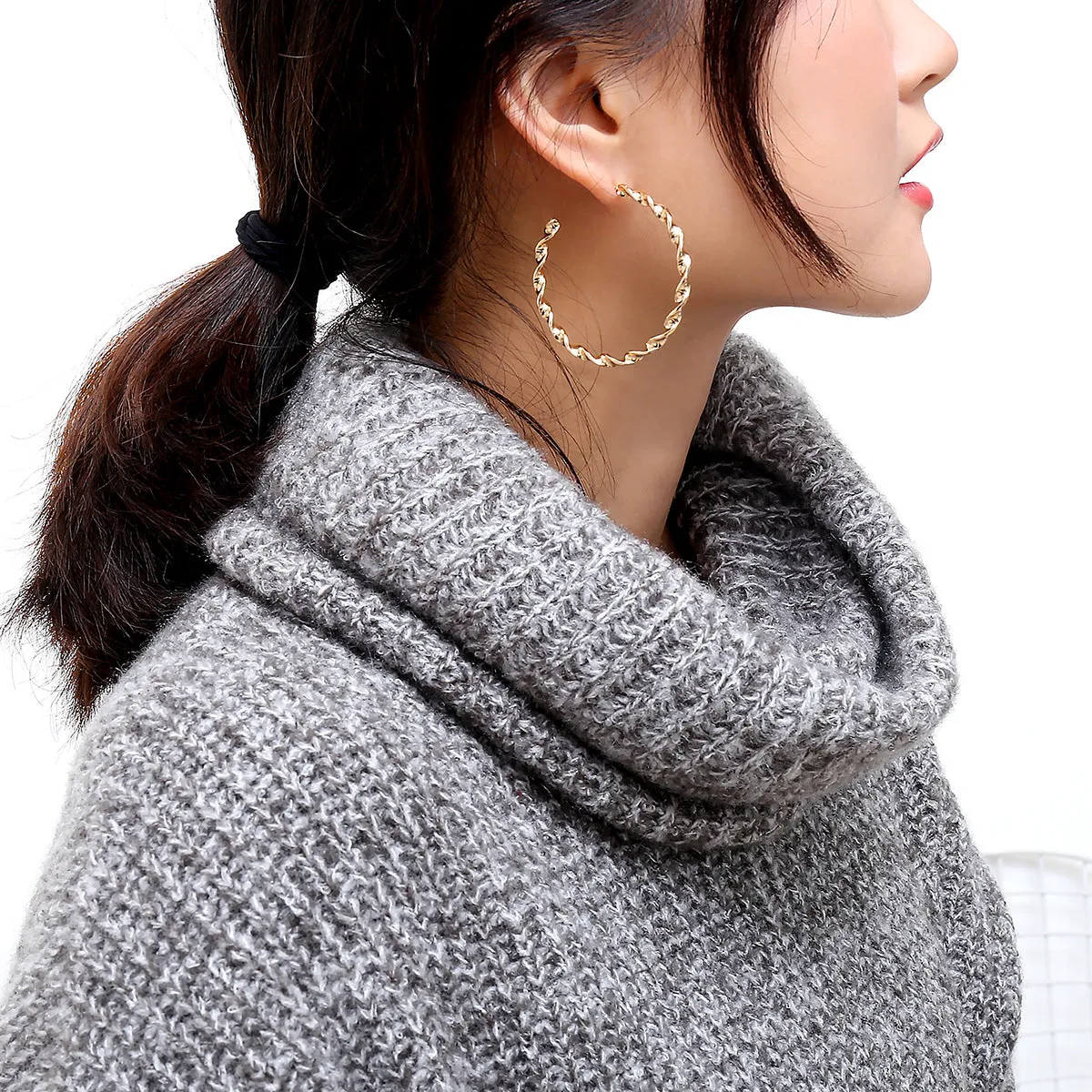 Simple Geometric Exaggerated Big Circle Earrings