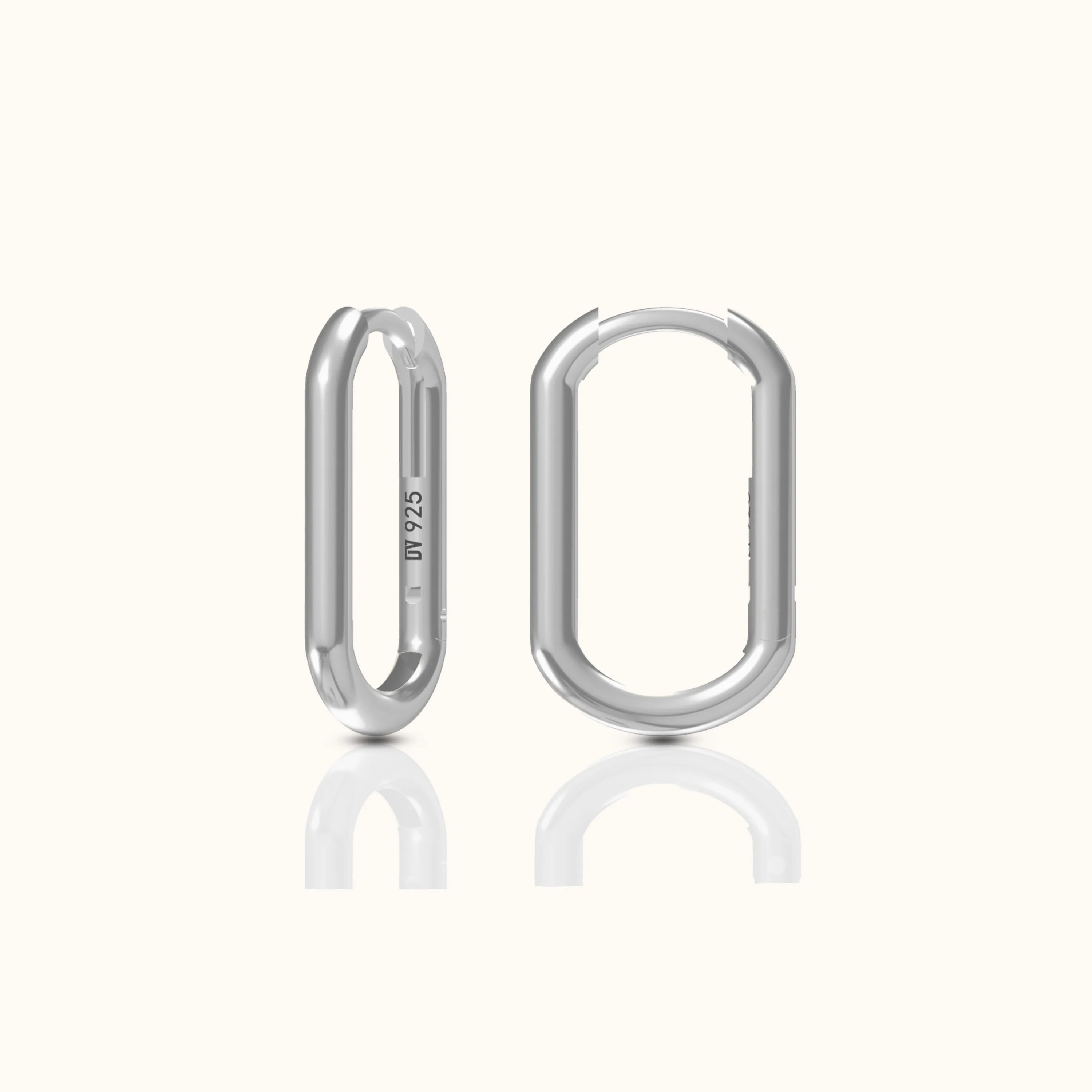 Simple Rectangle Hoop Earrings