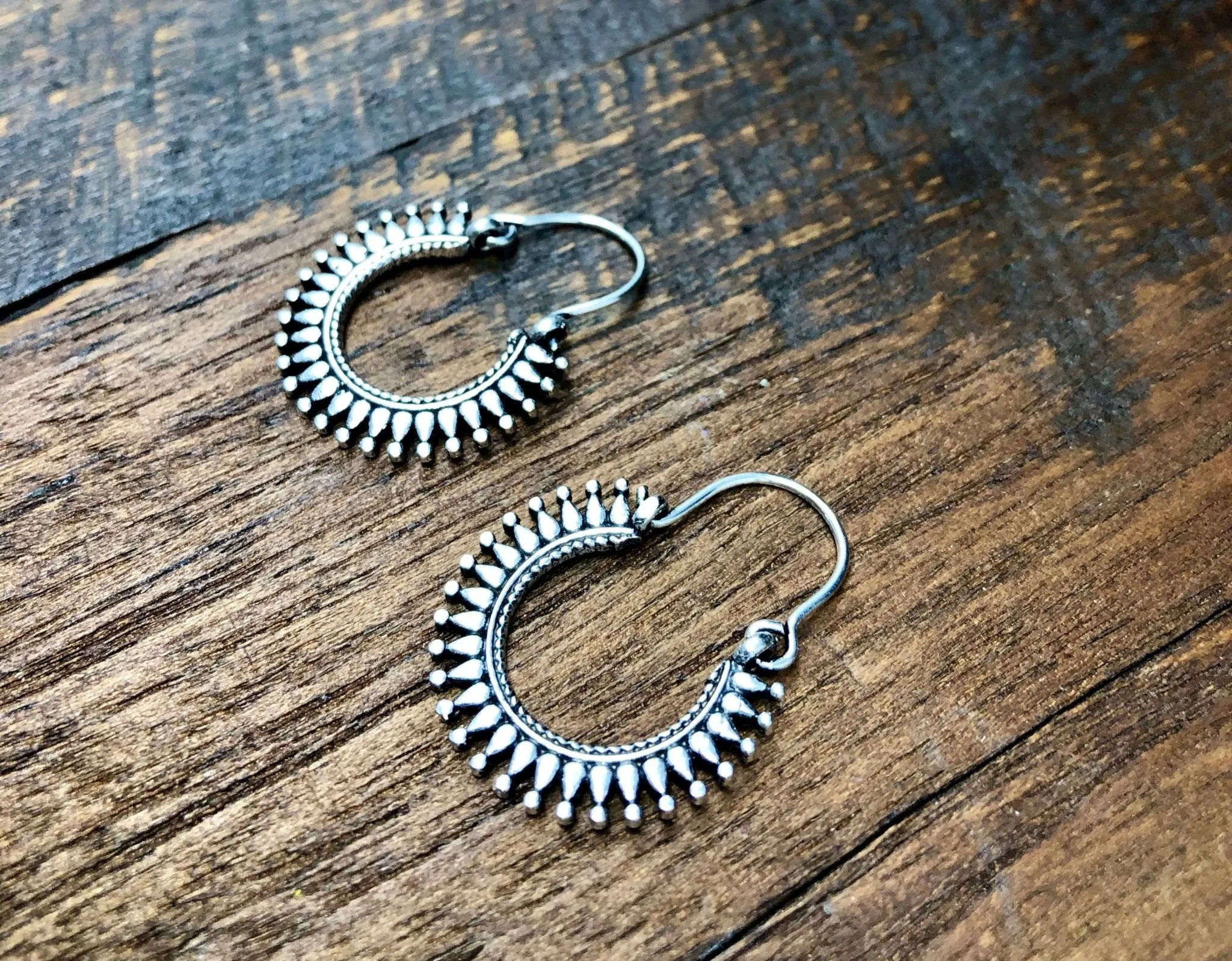 Simple Sunburst Hoop Earrings