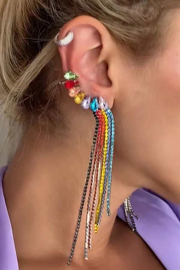 Simple Water Drop Tassel Earrings