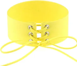 Simple Women Leather Neck Collar Choker Necklace Handmade Adjustable Hip Hop Costume Cosplay Nightclub Punk Choker