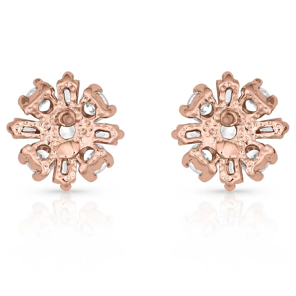 Simply Brilliant Rose Flower Earrings