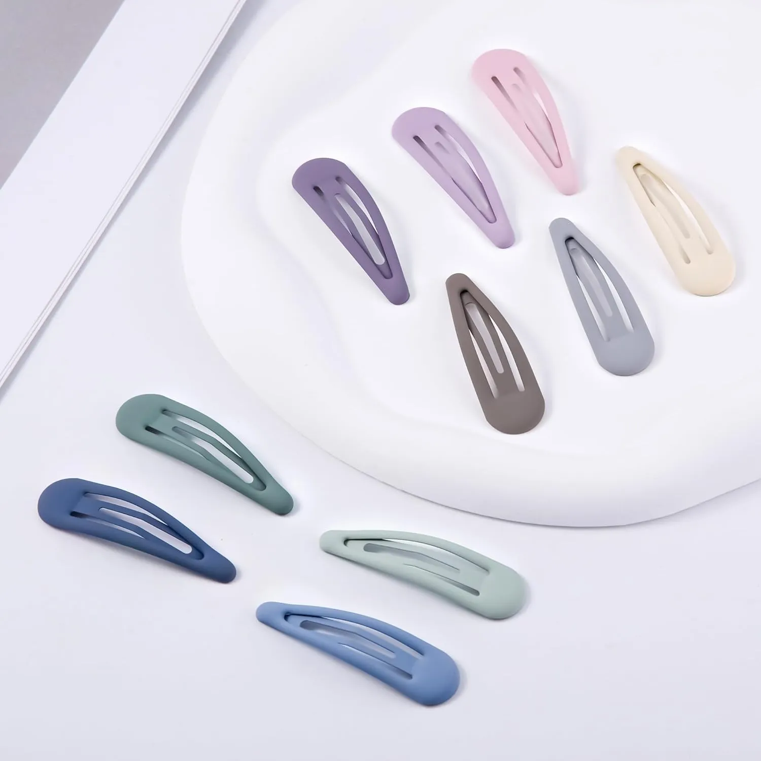 Small Hair Barrettes For Women No Slips Metal Snap Clips For Thin And Fine Hair,Matte Mix Colors,20 PCS,1.97 x 0.5 Inch.