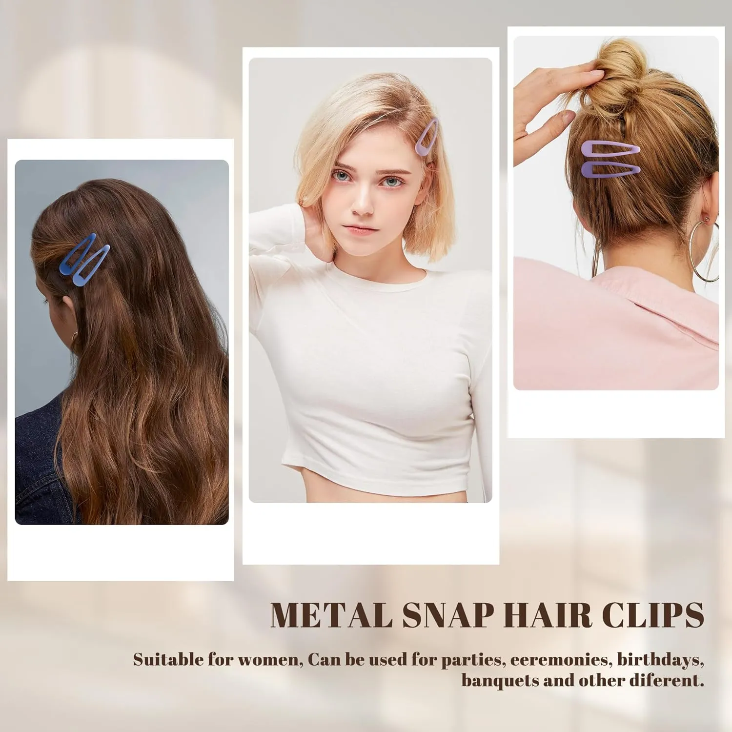 Small Hair Barrettes For Women No Slips Metal Snap Clips For Thin And Fine Hair,Matte Mix Colors,20 PCS,1.97 x 0.5 Inch.