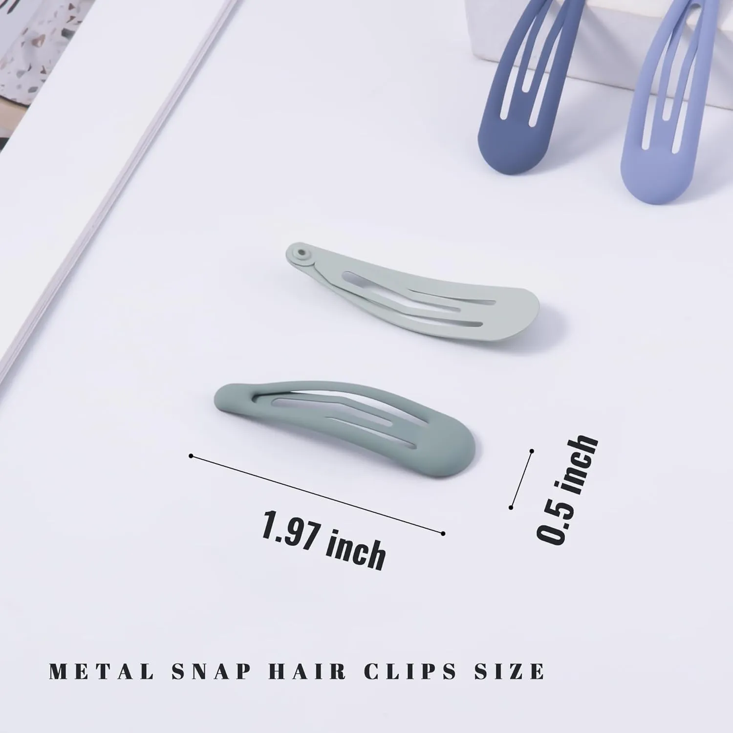 Small Hair Barrettes For Women No Slips Metal Snap Clips For Thin And Fine Hair,Matte Mix Colors,20 PCS,1.97 x 0.5 Inch.