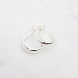 Small Hoops on Post - Sterling Silver
