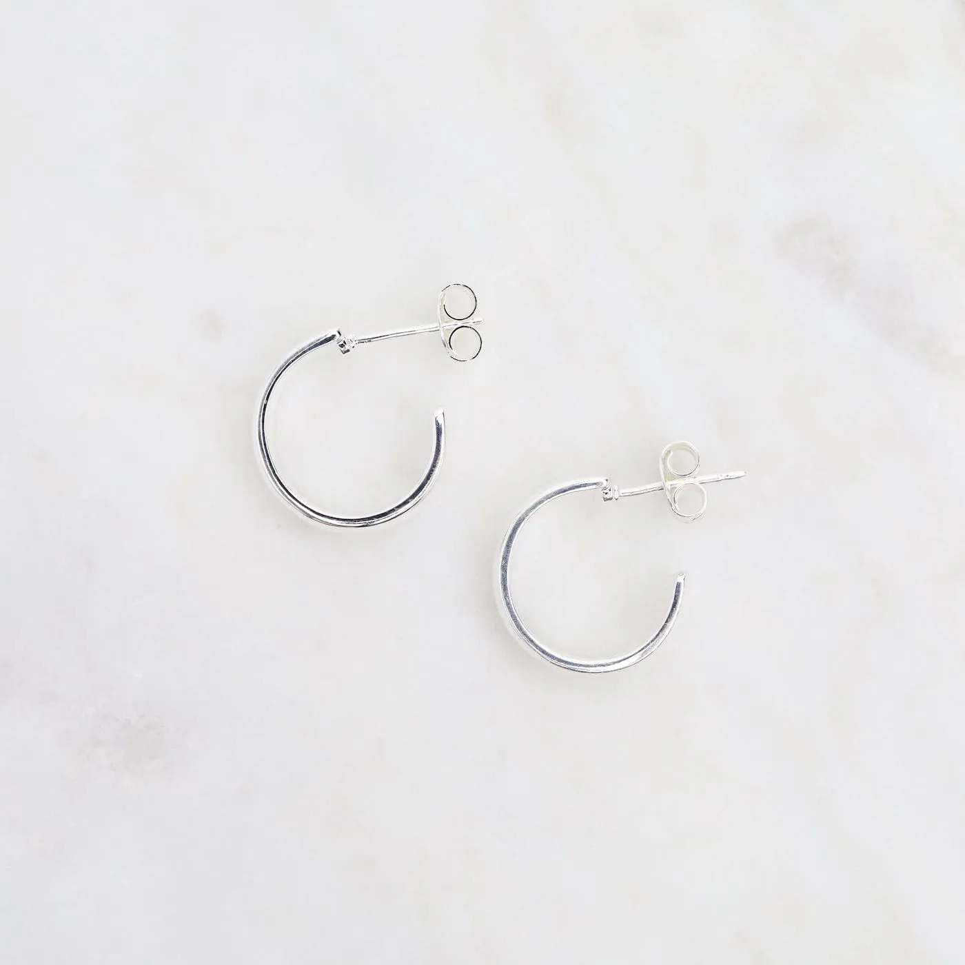 Small Hoops on Post - Sterling Silver