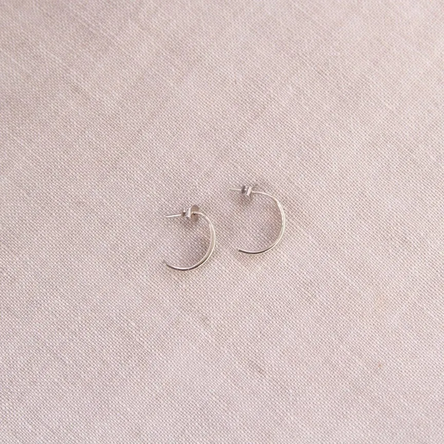 Small Sterling Silver Feather Hoops