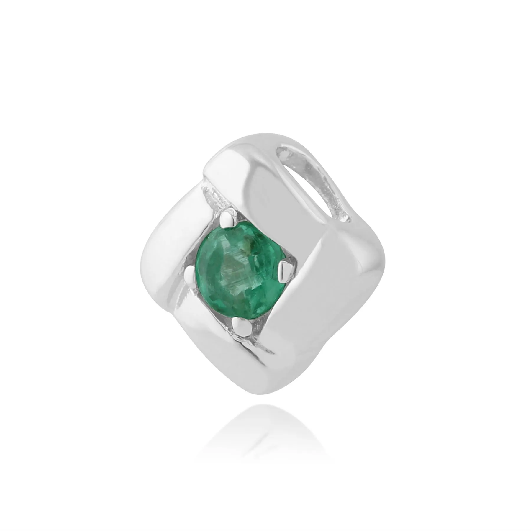 Smaragd Anhänger 925 Sterlingsilber 0.11ct Smaragd Quadratisch Crossover Anhänger auf 45cm Kette