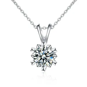 Snowflake Six-Claw Moissanite Necklace