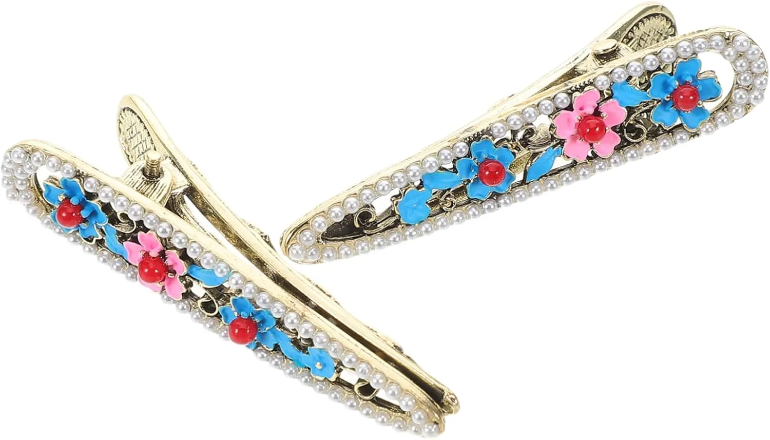 SOIMISS 2pcs Chinese Style Duckbill Barrettes Decorative Hairpins for Women Elegant Floral Accessories for Unique Hairstyles