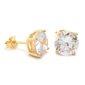 Solid 14K Gold Round Cut Earrings
