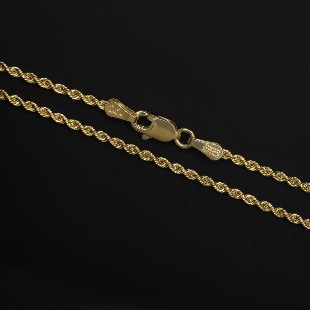 SOLID 14K YELLOW GOLD TWIST ROPE CHAIN NECKLACE 24in 1.5mm CLASSIC MENS LADIES