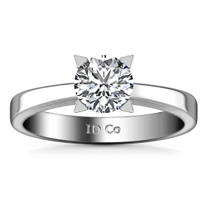 Solitaire Engagement Ring Icon 14K White Gold