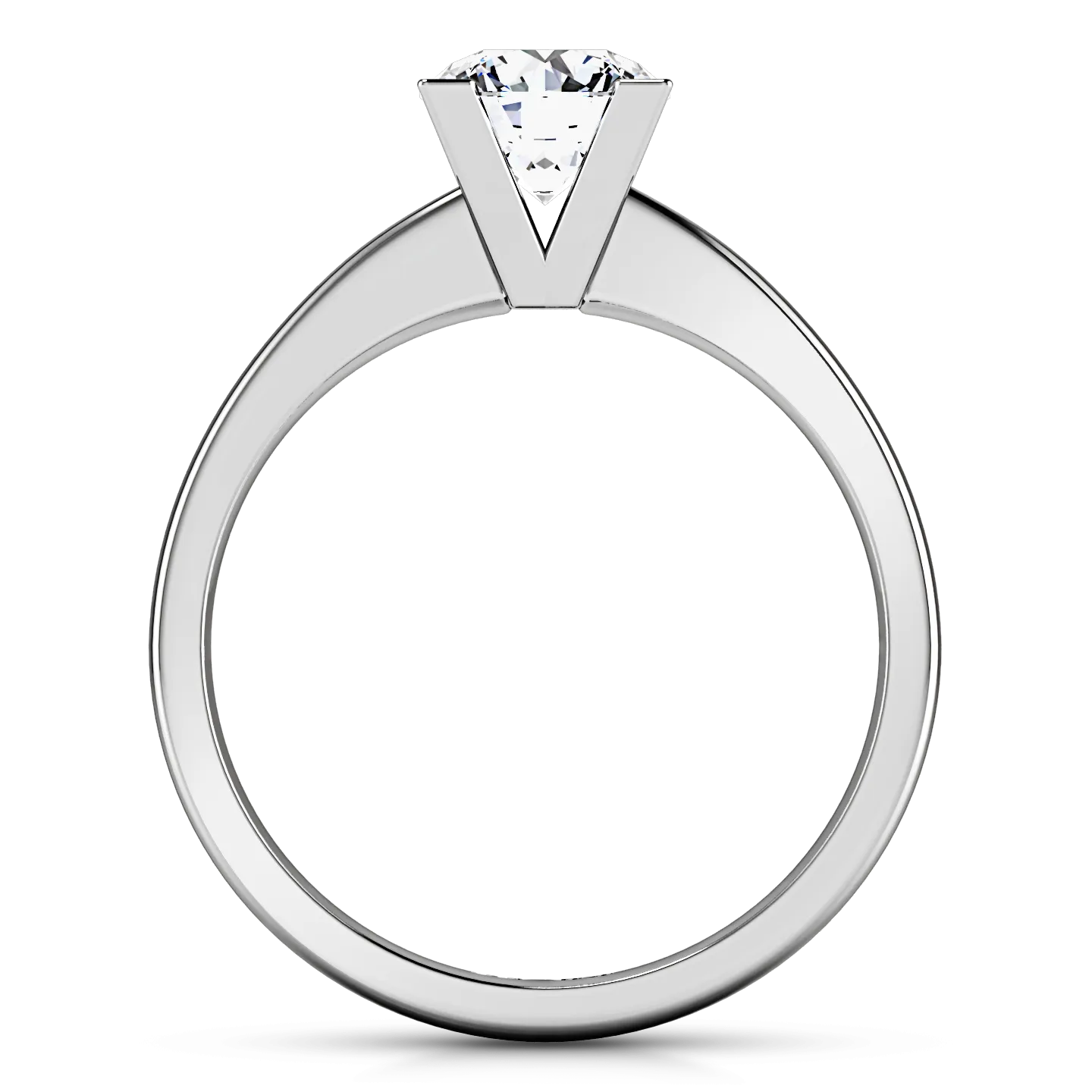 Solitaire Engagement Ring Icon 14K White Gold