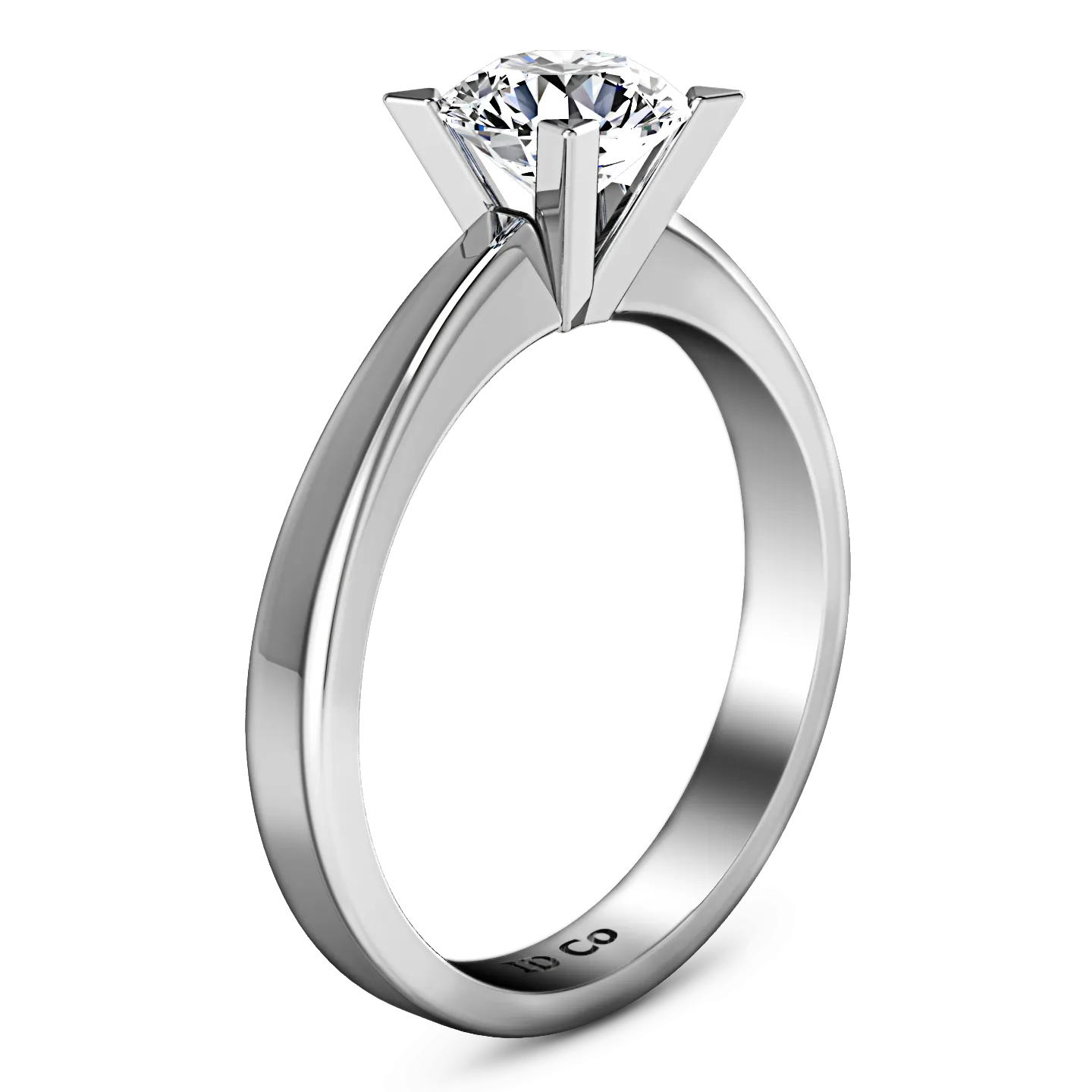 Solitaire Engagement Ring Icon 14K White Gold