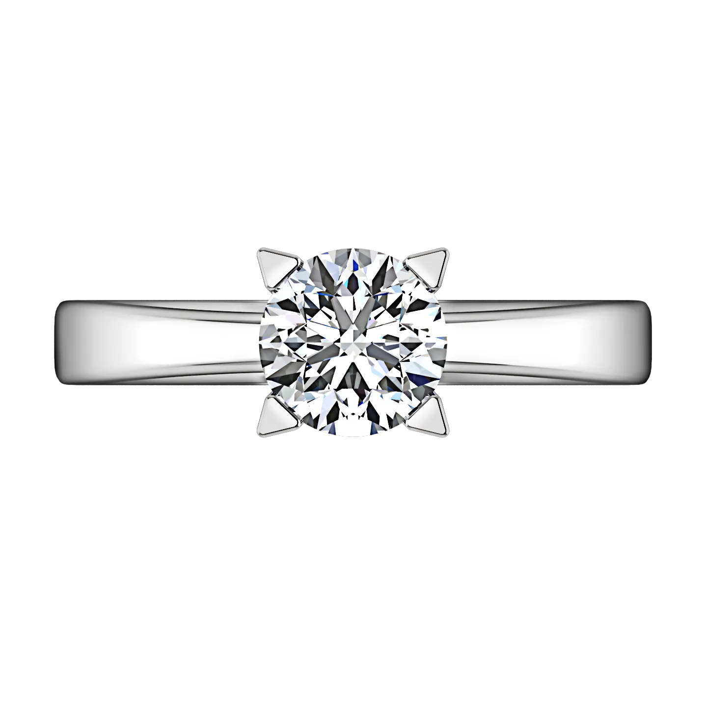 Solitaire Engagement Ring Icon 14K White Gold